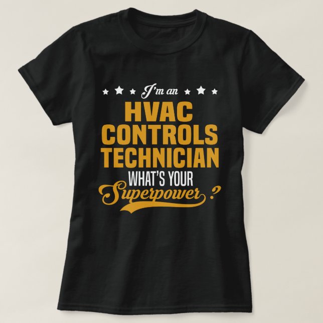 Camiseta Técnico de controles HVAC (Frente do Design)