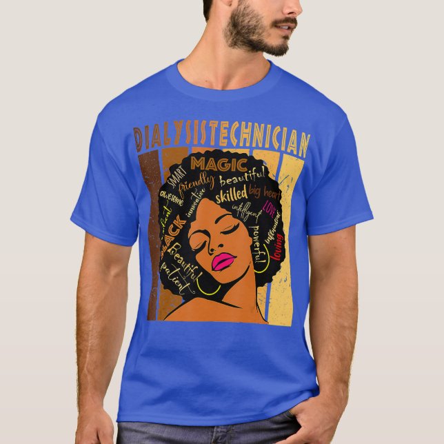 Camiseta Técnico de diálise forte afro-americano (Frente)
