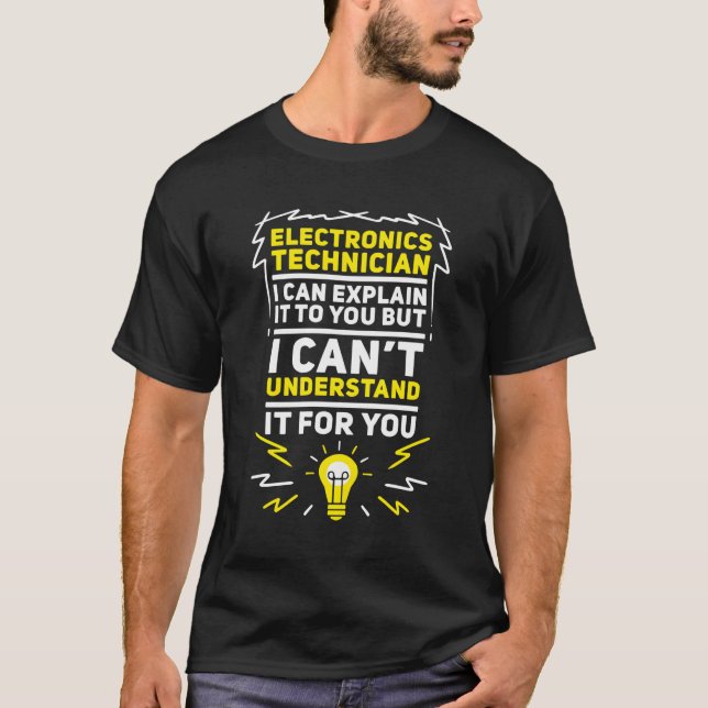 Camiseta Técnico de Eletrônicos engraçados (Frente)