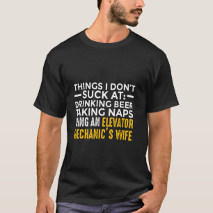 Camiseta Técnico de Esposa de Manutenção Mecânica Elevator