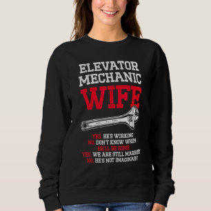 Camiseta Técnico de Esposa de Manutenção Mecânica Elevator