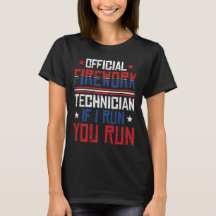 Camiseta Técnico de Fogos de Artifício 4 de Julho Divertido