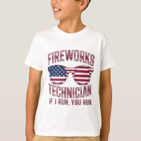 Técnico de Fogos de Artifício 4 de Julho Engraçado