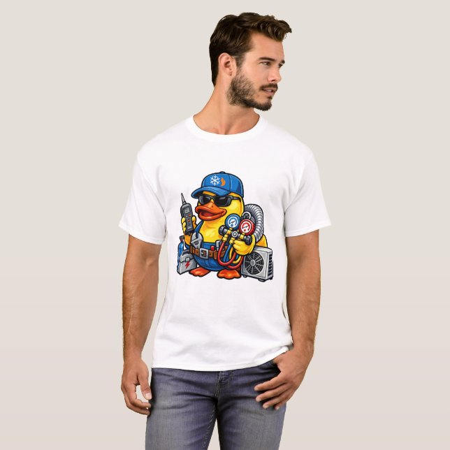 Camiseta Técnico de HVAC Pato de Borracha (Frente Completa)