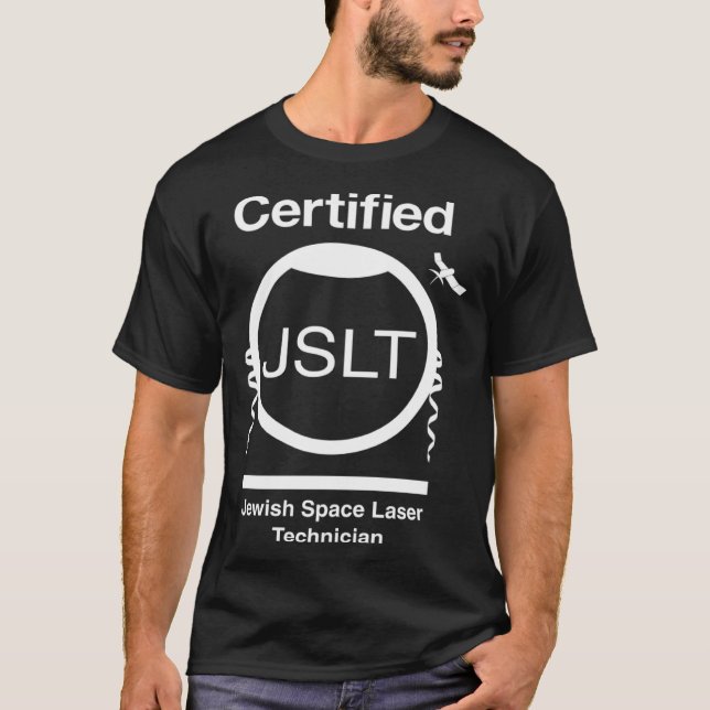 CAMISETA TÉCNICO DE LASER DO ESPAÇO JUDEU CERTIFICADO SATEL (Frente)