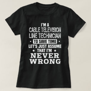 Camiseta Técnico de Linha de Televisão a Cabo