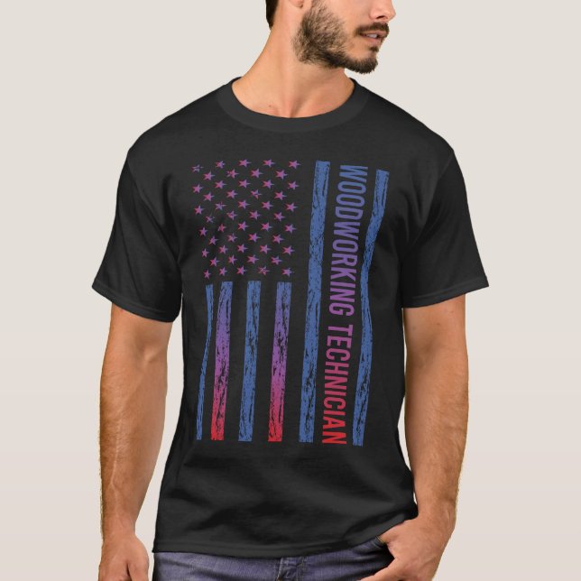 Camiseta Técnico de Marcenaria da Bandeira dos EUA (Frente)