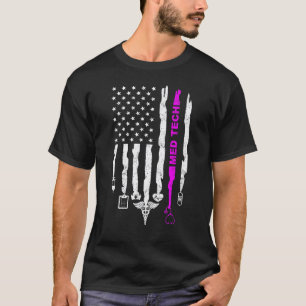 Camiseta Técnico de Medicina Patriótico Divertido Bandeira 