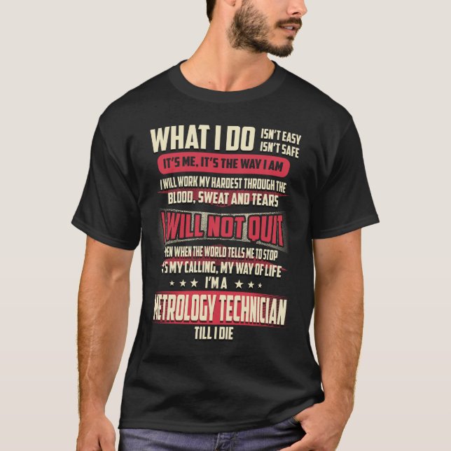 Camiseta Técnico de Metrologia O que faço (Frente)