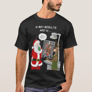Camiseta Técnico de Raio-X de Natal Engraçado Papai Noel e