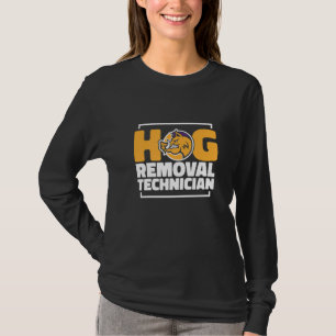 Camiseta Técnico de Remoção de Porcos Caçador de Javalis Po
