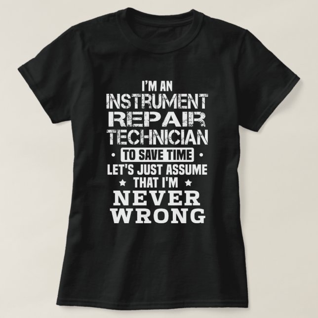 Camiseta Técnico de Reparo de Instrumentos (Frente do Design)
