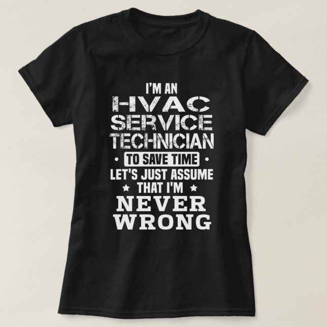 Camiseta Técnico de Serviço HVAC (Frente do Design)