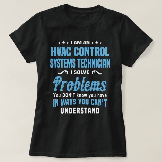 Camiseta Técnico de sistemas de controlo HVAC (Frente do Design)