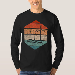 Camiseta Técnico de Torre de Turbina Eólica Retro Energia R