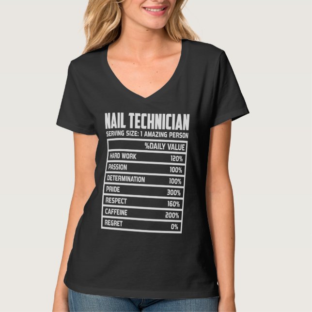 Camiseta Técnico de Unhas Trabalho Duro Paixão Determinação (Frente)