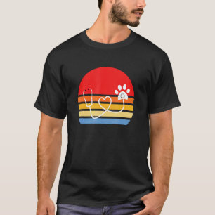Camiseta Técnico de Veterinária Estilo Retro Estetoscópio P