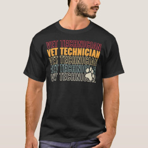 Camiseta Técnico de veterinária Vet Tech men Cat Retro Vete