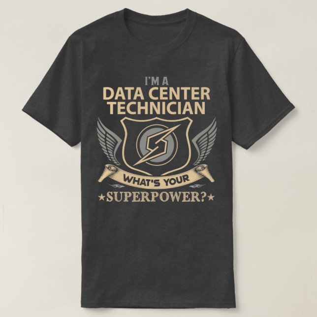 Camiseta Técnico do data center Qual é o seu trabalho de su (Frente do Design)