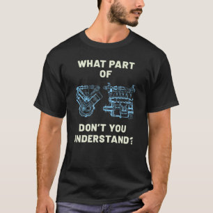 Camiseta Técnico Engraçado Motor de Carro