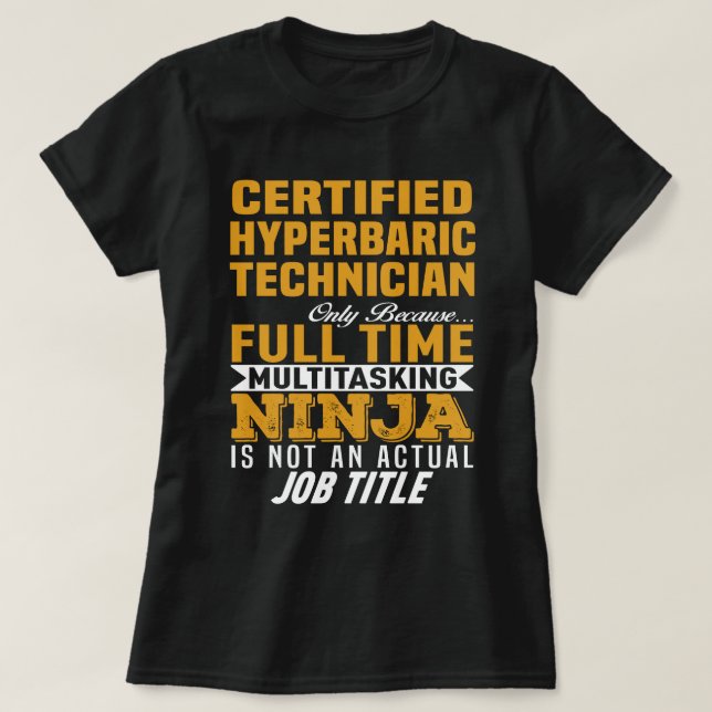 Camiseta Técnico hiperbárico certificado (Frente do Design)