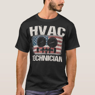 Camiseta Técnico HVAC Oferece Design na Parte Traseira do