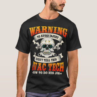 Camiseta Técnico HVAC Oferece Design na Parte Traseira do V