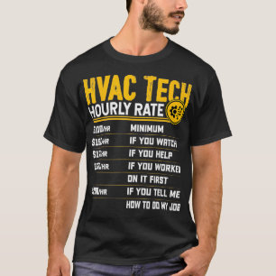 Camiseta Técnico HVAC Tech Hhora Rate Funny HVAC Técnico AC
