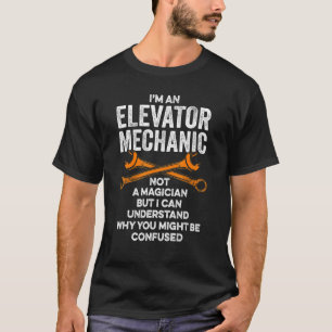 Camiseta Técnico Mágico de Manutenção Mecânica Elevator
