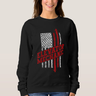 Camiseta Técnico Mecânico de Elevador Bandeira Americana do