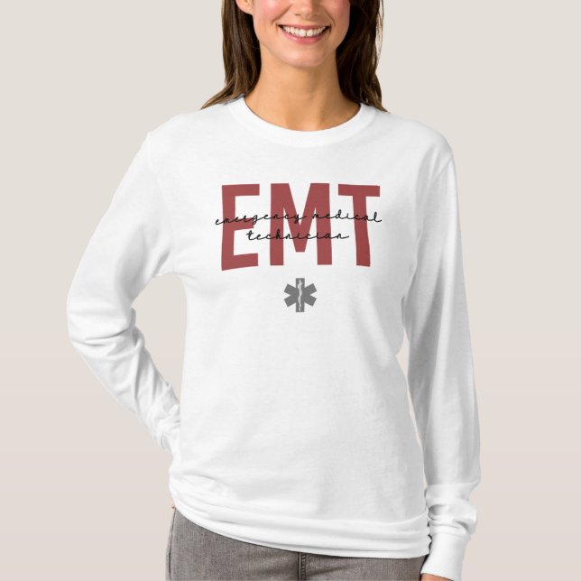 Camiseta Técnico médico de emergência EMT (Frente)