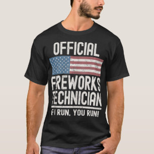 Camiseta Técnico Oficial De Fogos De Artifício Se Eu Correr