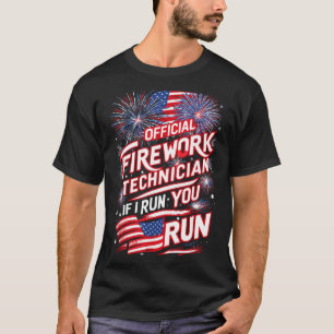 Camiseta Técnico Pirotécnico de Fogos de Artifício 4 de Jul