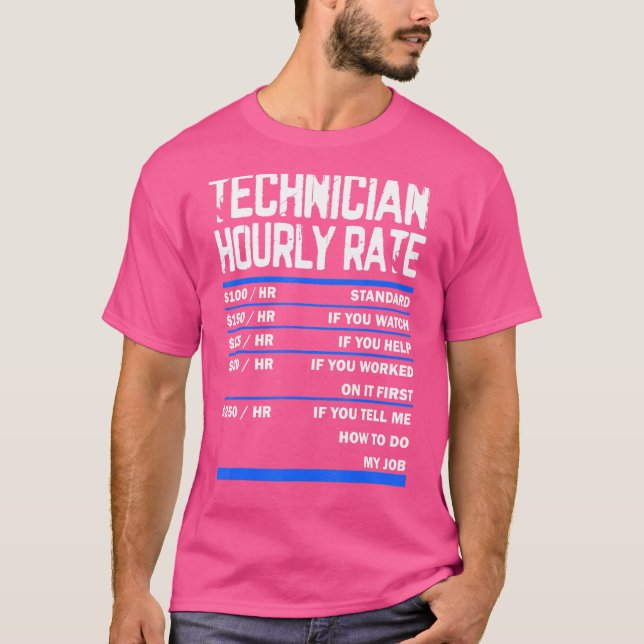 Camiseta Técnico Técnico de Manutenção de Taxa Horária (Frente)