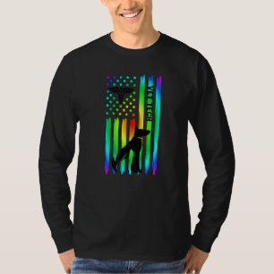 Camiseta Técnico Veterinário Bandeira EUA Técnico Veterinár