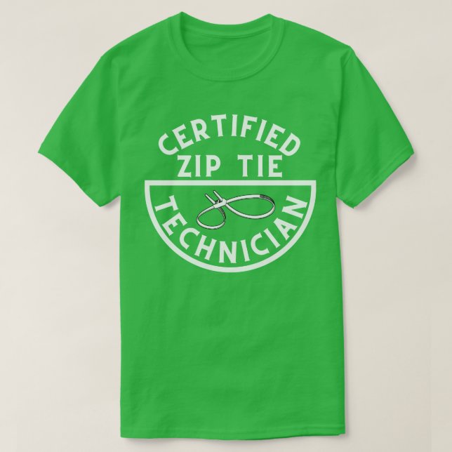 Camiseta Técnico Zip Tie certificado 6 (Frente do Design)