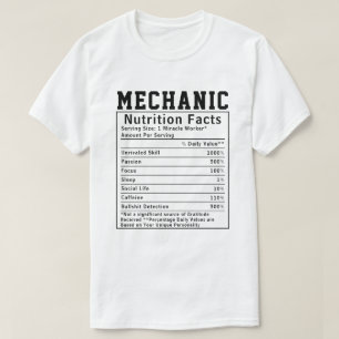 Camiseta Técnicos de Fatos Mecânicos de Nutrição Engraçados