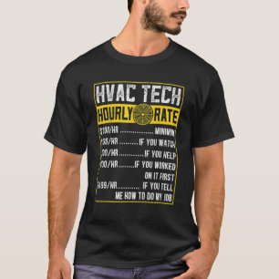 Camiseta Técnicos de Taxa Horária do Vintage Retro HVAC Hom
