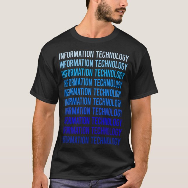 Camiseta Tecnologia da Informação de Texto Azul (Frente)