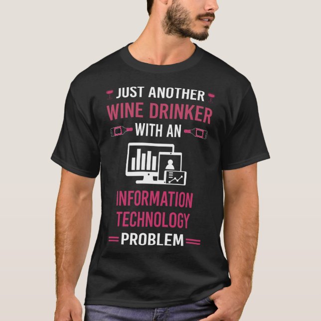 Camiseta Tecnologia da Informação para Bebedores de Vinho (Frente)