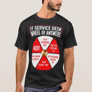 Camiseta Tecnologia de informações da roda de respostas do