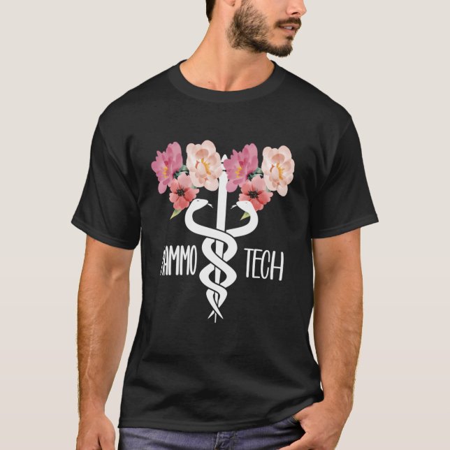 Camiseta Tecnologia de Mammo Tech Caduceus Mammografia (Frente)