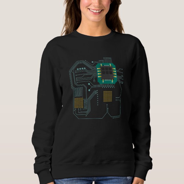 Camiseta Tecnologia de Microchip de Processador de Computad (Frente)