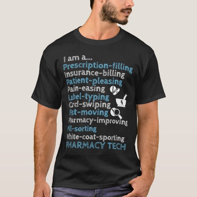 Camiseta Tecnologia de Pharrmacy - presentes do técnico da (Frente)