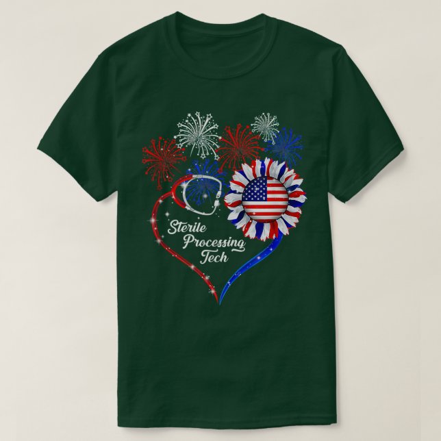 Camiseta Tecnologia De Processamento Estéril Patriótico 4 D (Frente do Design)