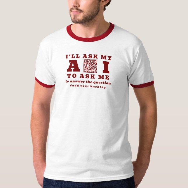 Camiseta Tecnologia de startup de IA engraçada Código QR ve (Frente)