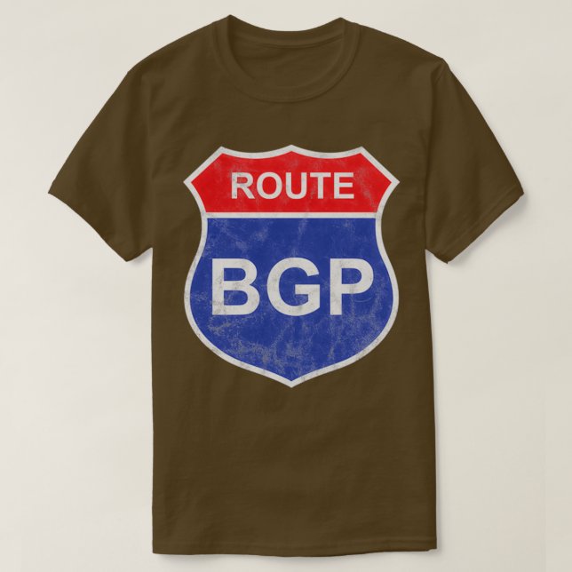 Camiseta Tecnologia de TI de rede BGP de rota (Frente do Design)