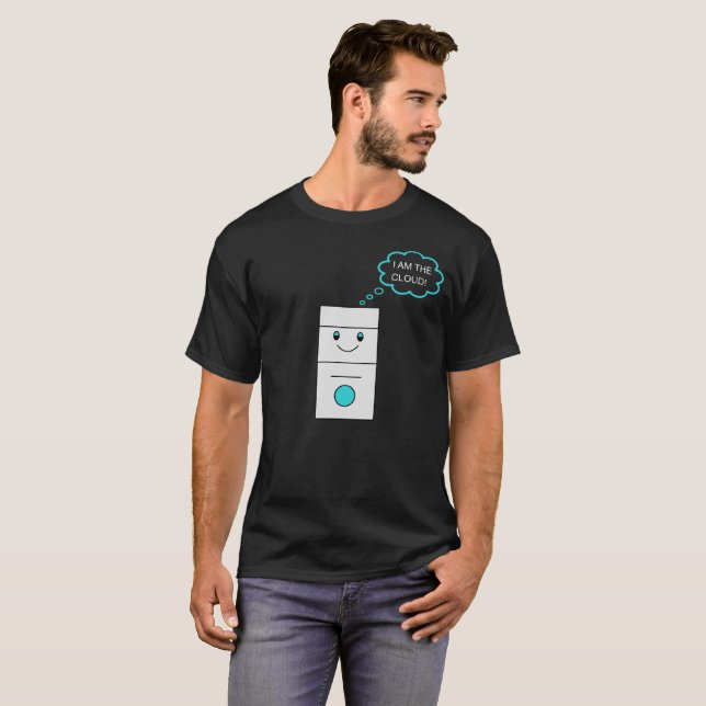 Camiseta Tecnologia Engraçada na Nuvem de Computador (Frente Completa)