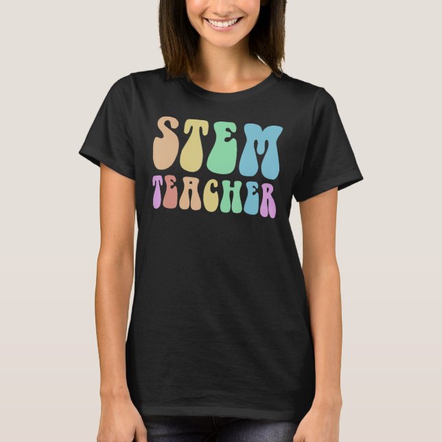 Camiseta Tecnologia Groovy STEM TEACHER Tripulação STEM Squ (Frente)