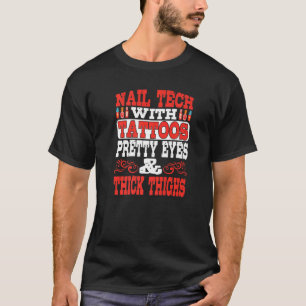 Camiseta Tecnologia Nail Com Tatuagens Olhos Bonito E Coxas